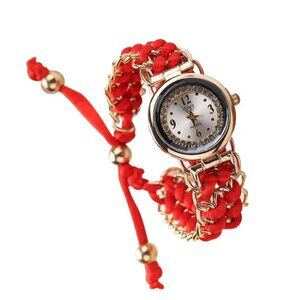 Fashion Women's Rhinestone Quartz Brown Watch Adjustable Wristband Holiday Gift
